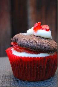 Chocolate Strawberry Shortcake Cupcakes